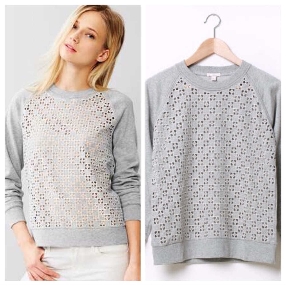 GAP | Open Knit Heather Gray Grey Sweatshirt Med